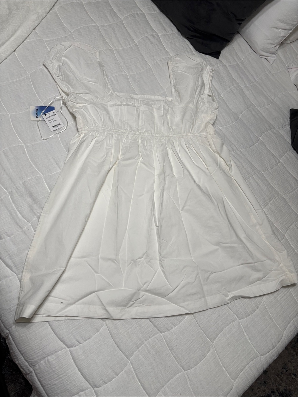 Abound White Puff-Sleeve Casual Dress